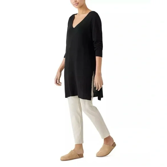 Eileen Fisher Crepe Viscose Blend Stretch Pants in Bone Ivory size XS - Picture 2 of 9